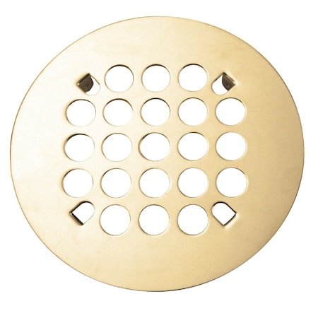 Westbrass 4-1/4" Brass Snap-In Shower Drain Cover, Polished Brass D3191-01